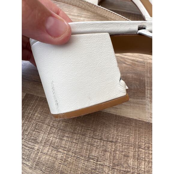 Women's Reformation Eleanora Sling Back Block Heel Sandal in White size 10 70s - Picture 4 of 8